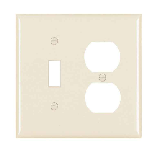 Pass & Seymour TP18LA TradeMaster Nylon Wall Plate, Toggle Switch/Duplex Receptacle, Light Almond