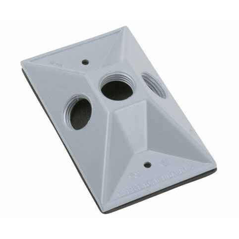 Pass & Seymour WPB13 Single Gang Outdoor Lamp Cluster Cover, Gray Aluminum