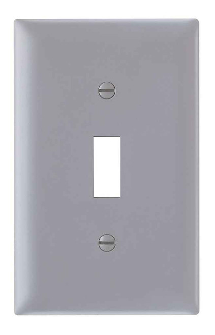 Pass & Seymour TP1GRY TradeMaster 1-Gang Nylon Wall Plate, 1 Toggle Switch Opening, Gray