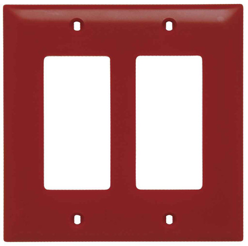 Pass & Seymour TP262RED TradeMaster 2-Gang Nylon Wall Plate, 2 Decorator Openings, Red