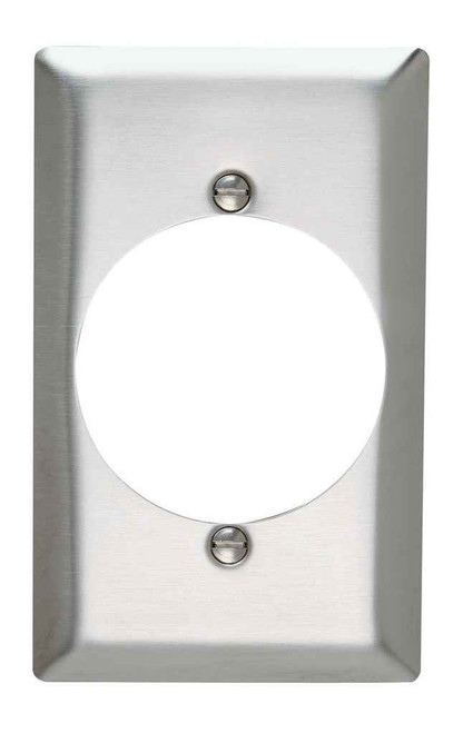 Pass & Seymour SS724 1-Gang 302/304 Stainless Steel Wall Plate, Power Outlet Receptacle Openings