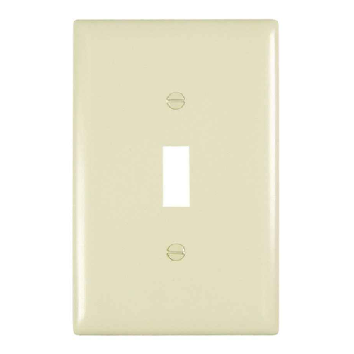 Pass & Seymour TPJ1I TradeMaster Jumbo 1-Gang Nylon Toggle Wall Plate, Ivory