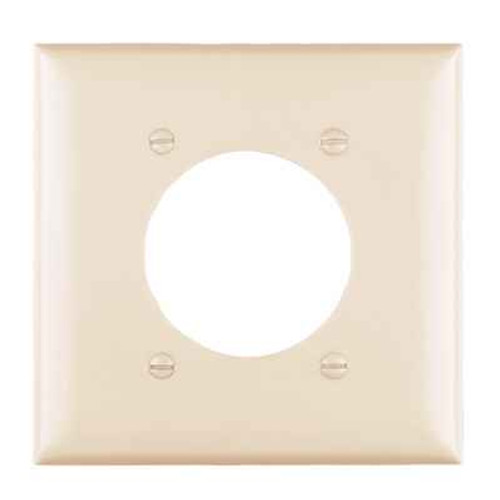 Pass & Seymour TP703I TradeMaster 2-Gang Nylon Wall Plate, 2.1563-in Power Outlet Receptacle Opening, 4 Mtg Holes, Ivory