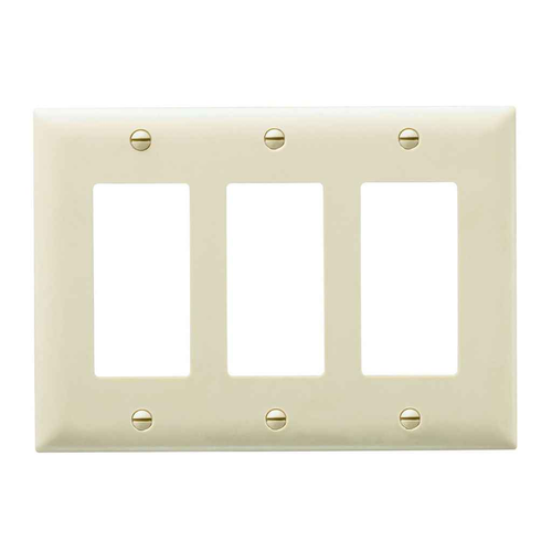 Pass & Seymour TradeMaster TP263I 3-Gang Nylon Wall Plate, Ivory
