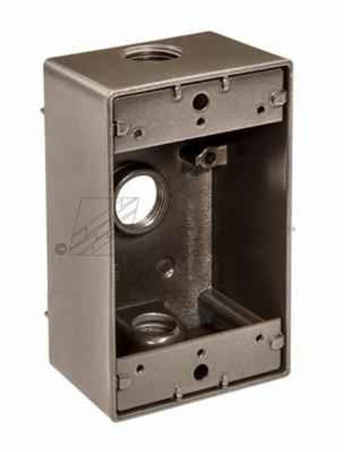 Topaz Lighting WB1350B 1/2" 3 Hole Single Gang Weatherproof Box