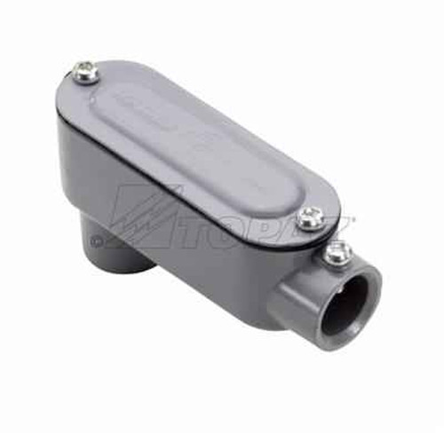 Topaz Lighting ELB7CG 2-1/2" EMT Set Screw LB Type Aluminum Conduit Body, Cover & Gasket