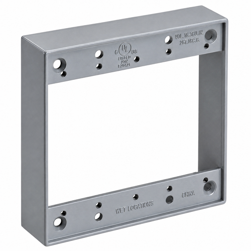 Topaz Lighting WB2EXT Double Gang Square Weatherproof Extension Ring, Aluminum, 100-Pack