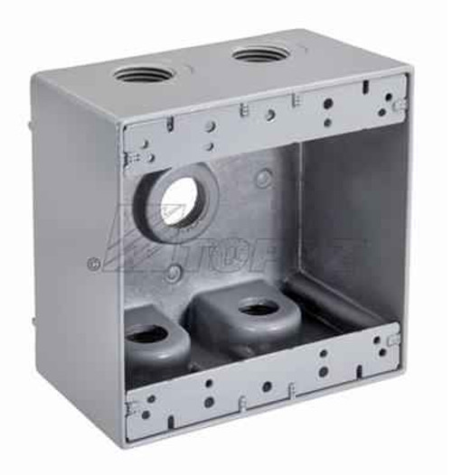 Topaz Lighting WDB2575 3/4" 5 Hole, Deep, Double Gang Weatherproof Box