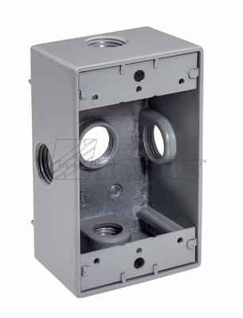 Topaz Lighting WB1550X 1/2" 5 Hole, Single Gang, Weatherproof Box