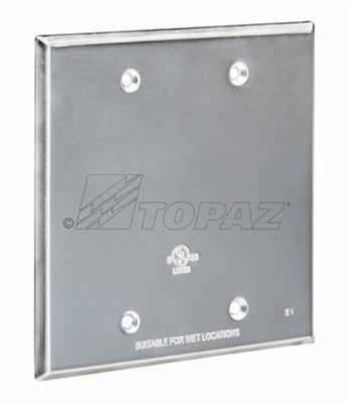 Topaz Lighting WC2B Blank Double Gang Weatherproof Cover With Gasket