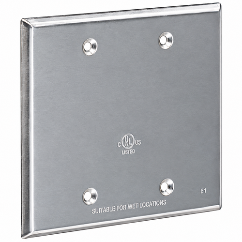 Topaz Lighting WC2B Weatherproof Double Gang Blank Cover, Aluminum Powder Coat