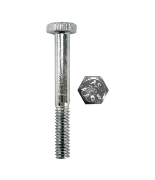 Minerallac 1/4"-20 x 2" Grade 2 Steel Hex Head Bolt with Zinc Plated Finish