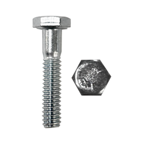 Minerallac Grade 5 Hex Head Cap Screw 1/2-13 x 2" Zinc Plated Partial Threaded Steel Fastener, 100 Pack
