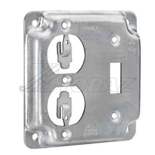 Topaz Lighting C3452 4" Square Industrial Surface Covers 1 Toggle/1 Duplex Receptacle
