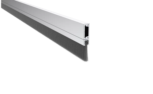 Pemko 29326NB 36" Brush Gasketing in Clear Anodized Aluminum with Gray Nylon Brush Insert