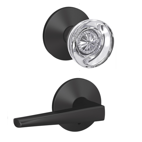 Schlage FC172 - Hobson Glass Knob by Eller Lever Non Turning Double Dummy