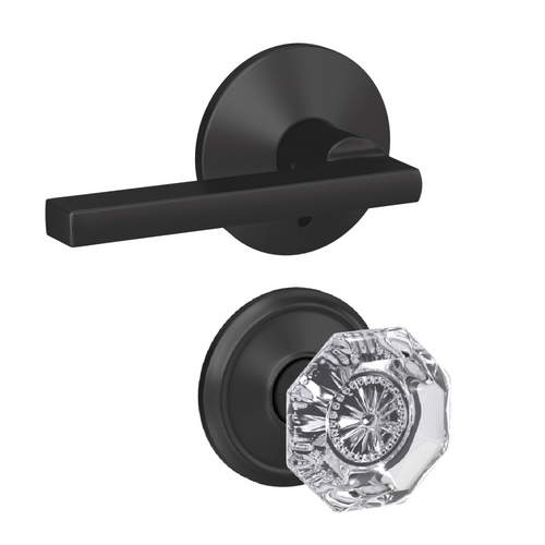 Schlage FC172 - Latitude Lever by Alexandria Glass Knob Non Turning Double Dummy