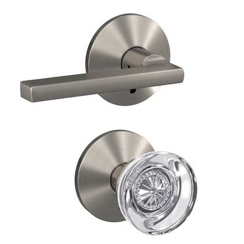 Schlage FC172 - Latitude Lever by Hobson Glass Knob Non Turning Double Dummy
