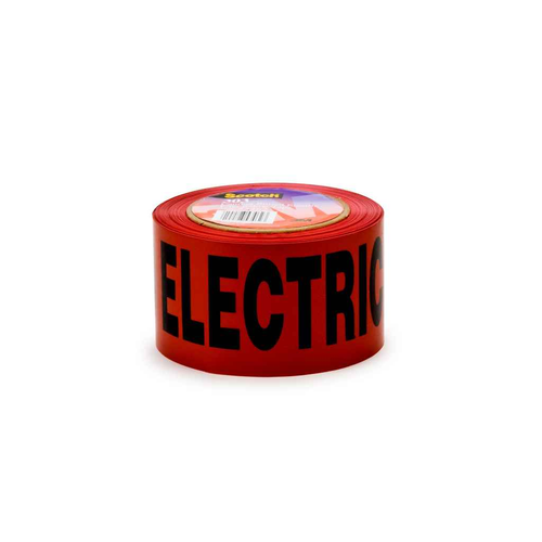 3M 302-R-3X1000FT Scotch® Buried Barricade Tape 302, CAUTION BURIED ELECTRIC LINE, 3 in x1000 ft, Red, 8 rolls/Case