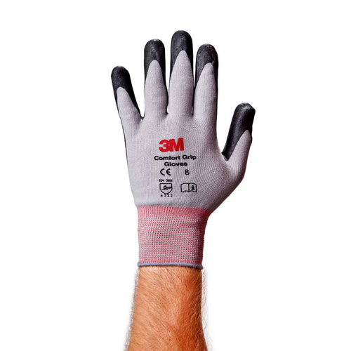 3M Comfort Grip Work Gloves Medium Size Foamed Nitrile Palm General Use