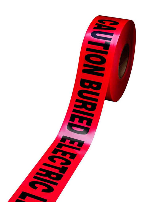 3M 303-R-3X300FT Scotch® Buried Barricade Tape 303, CAUTION BURIED ELECTRIC LINE BELOW, 3in x 300 ft, Red, 16 rolls/Case