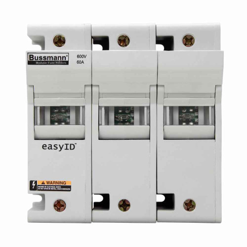 Bussmann CH60J3I Eaton series CH modular fuse holder, 600 Vac, 600 Vdc, 60A, Three-pole, Neon lamp