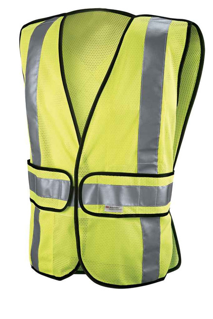 3M 7100178483 3M™ Reflective Construction Safety Vest with 5 Point Tear Away, Class 2 , Hi-Viz Yellow, 94617-80030-PS, 5/cs