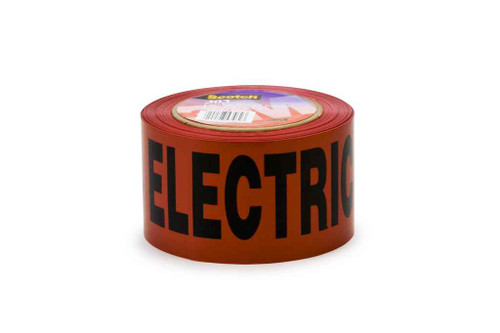 3M 7000031679 Scotch® Buried Barricade Tape 302, CAUTION BURIED ELECTRIC LINE, 3 in x 1000 ft, Red, 8 rolls/Case 3M 7000031679 Scotch® Buried Barricade Tape 302, CAUTION BURIED ELECTRIC LINE, 3 in x 1000 ft, Red, 8 rolls/Case