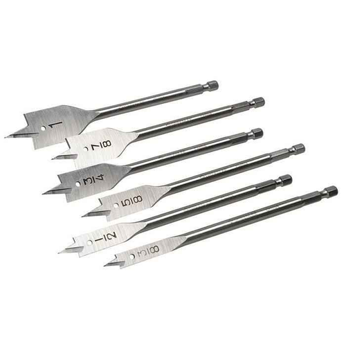 Greenlee 6-Piece Spade Bit Set 3/8" - 1" Forged Heat Treated with Wire Pull Holes