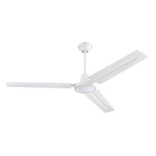 Westinghouse Electric Jax 56-Inch 3-Blade White Indoor Ceiling Fan with Wall Control, angled view showing slim metal blades and canopy mount