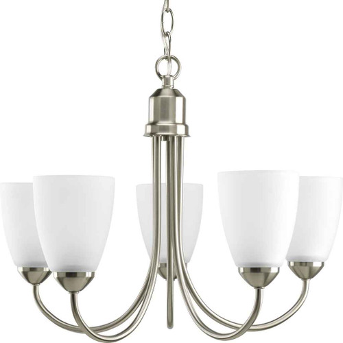 Progress Lighting P4441-09 Five-light Brushed Nickel Chandelier