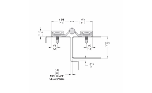 Pemko 102 Series Continuous Hinge Aluminum, Pin and Barrel Full Surface, Flush Mount Aluminum