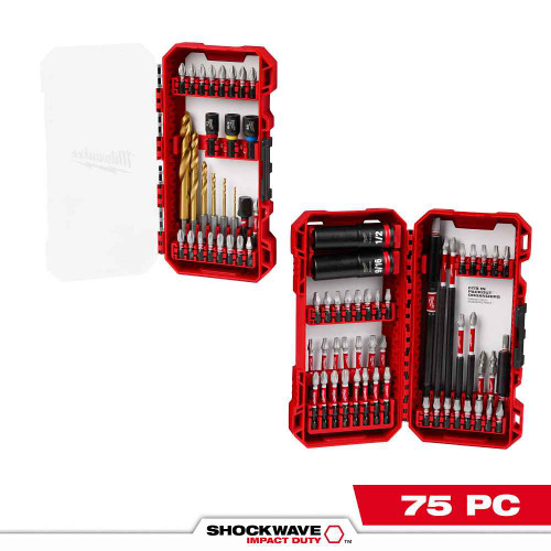 Milwaukee Tool 48-32-4098 75 PC SHOCKWAVE™ Impact Duty Drill, Drive & Fasten Set