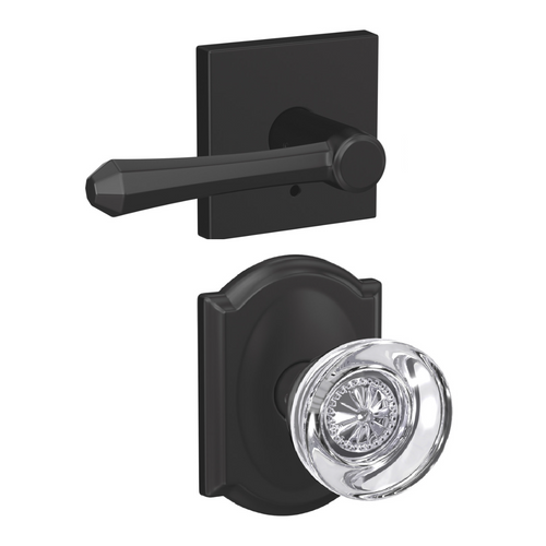 Schlage FC21 - Dempsey Lever x Hobson Glass Knob Passage and Privacy Lock Schlage FC21 - Dempsey Lever x Hobson Glass Knob Passage and Privacy Lock