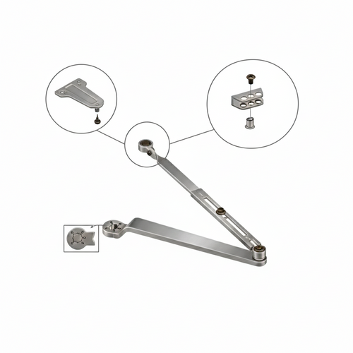 Norton Rixson 7701-5 Parallel Arm Assembly with 1618 Soffit Plate Non-Hold Open Door Closer Component