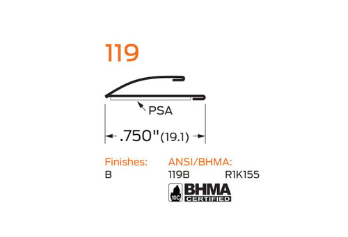 Zero International 24" x 60" Head and Jamb Gasketing Zero International 24" x 60" Head and Jamb Gasketing