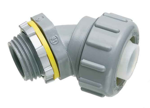 Arlington Industries Non-Metallic 45 Degree Liquid Tight Conduit Connector Arlington Industries Non-Metallic 45 Degree Liquid Tight Conduit Connector