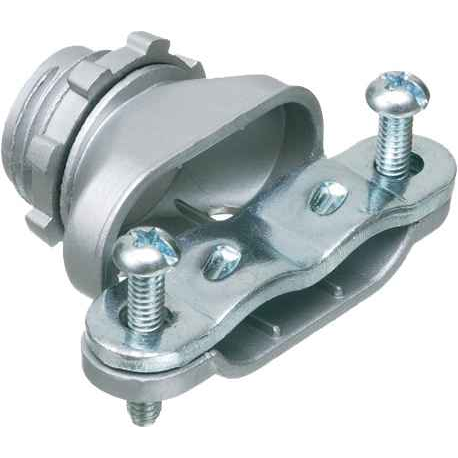 Arlington Duplex Connector for 1/2" Knockouts - Zinc Die-Cast, Steel Strap, UL/CSA Listed, Made in USA