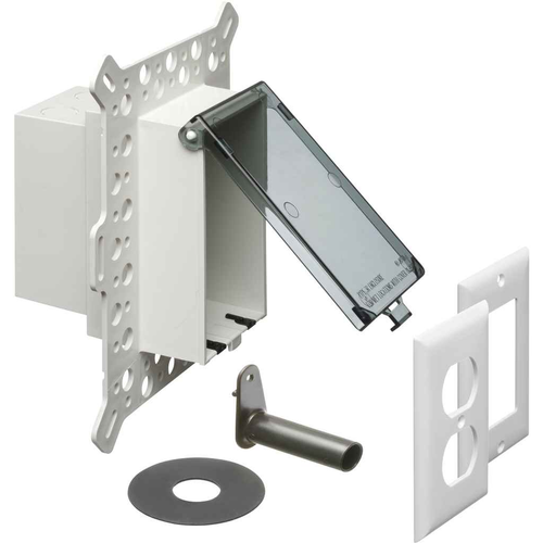 Arlington Industries Low Profile In-Box 1-Gang UV-Rated Plastic New Construction Stucco Installation System