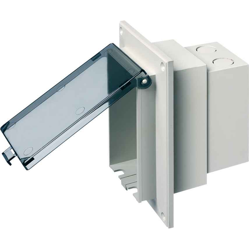Arlington Industries Low Profile Retrofit Electrical Inbox with Extra Duty Clear Cover - 1-Gang White UV-Rated