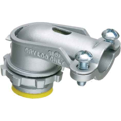 Arlington Industries 90-Degree Zinc Die-Cast Flex/MC Connector with Insulated Throat - 3/4" Trade Size