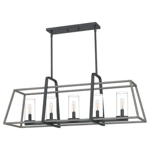 Quoizel  Transitional Linear chandelier 5 light distressed iro QZL-QF5277