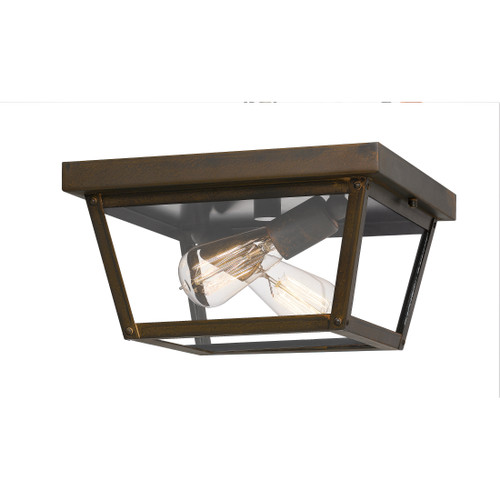 Quoizel QZL-RO1612 Traditional Outdoor flushmount 2 light industrial br