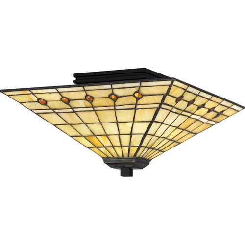 Quoizel QZL-TF5628 Traditional Flush mount tiffany 2 lights