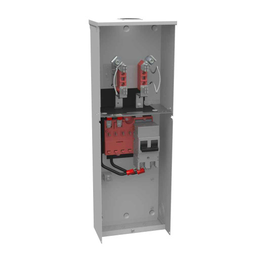 Milbank U5818-RL-200S 4 Terminal Ringless Small Hub Open 1-200 Ampere Main Breaker Wired