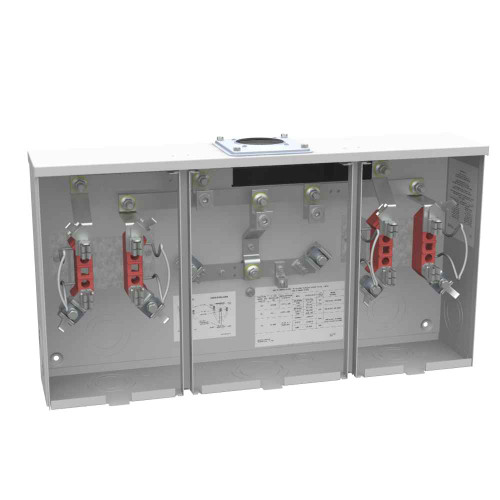 Milbank U1232-RRL-KK-K1 4 Terminal Ringless Meter Socket Large Hub Open Adapt To Small Hub Open Horn Bypass 2 Position Single Connector 6-350kcmil 150 Ampere