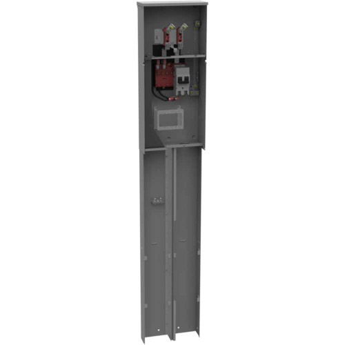 Milbank U5707-O-200S 4 Terminal Ring Type Plain Top 1-200 Ampere Main Breaker Single Pedestal Direct Bury Wired Temp To Final