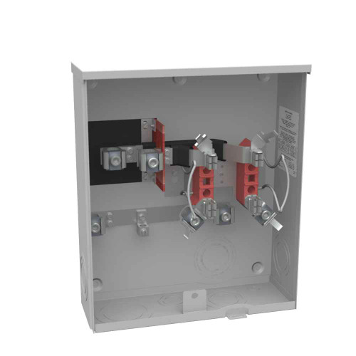 Milbank 4 Terminal Ringless Meter Socket Plain Top Switch Underground, 1 Position 200 Ampere