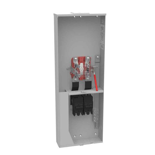 Milbank U5759 4 Terminal Ringless Meter Socket - Large Closing Plate Lever Bypass, Dual Main Breaker Options