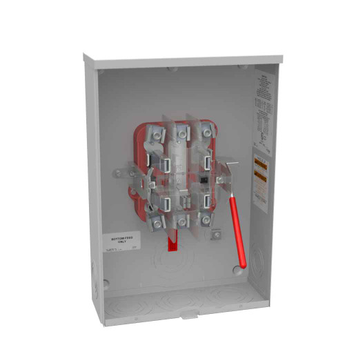 Milbank U2047-O 5 Terminal Ringless Meter Socket Plain Top Lever Bypass with 7/8" Barrel Lock Provision